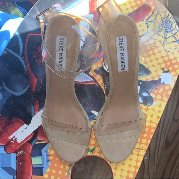 Steve Madden Shoes - Steve Madden Clear-Strap Tan Heels